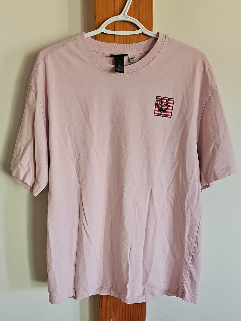 Men's Keith Harring Fie H&M Light Pink Graphic Crewneck T-Shirt